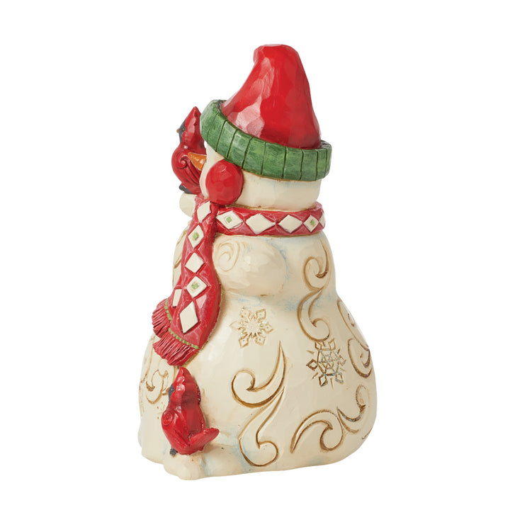 Jim Shore Heartwood Creek: Snowman With Earmuffs And Cardinal Figurine - SIGNED sparkle-castle