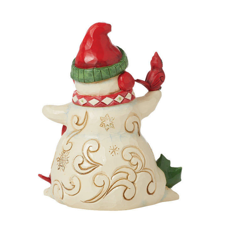 Jim Shore Heartwood Creek: Snowman With Earmuffs And Cardinal Figurine - SIGNED sparkle-castle