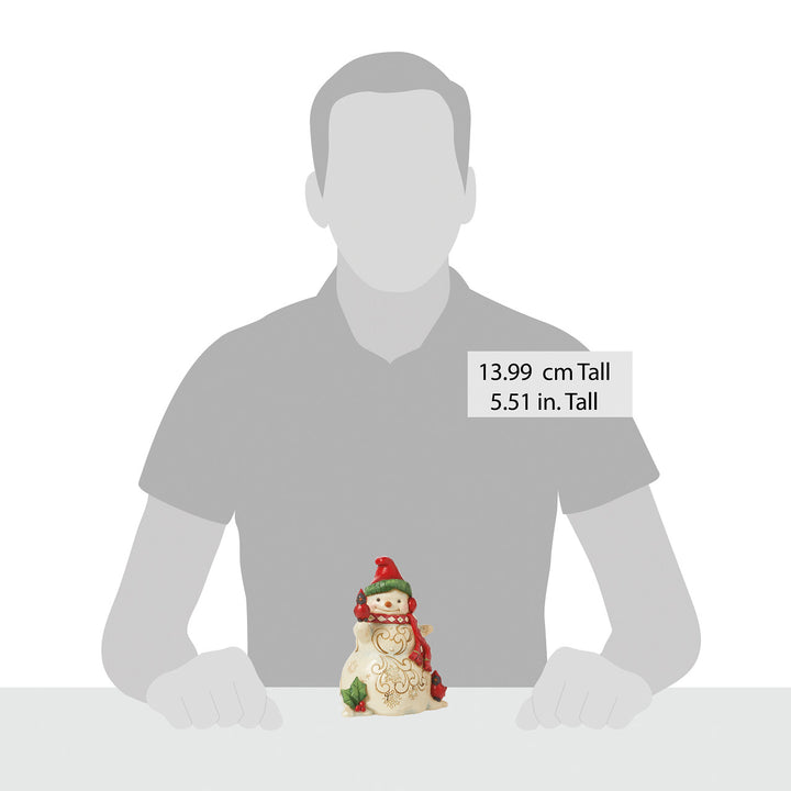 Jim Shore Heartwood Creek: Snowman With Earmuffs And Cardinal Figurine - SIGNED sparkle-castle