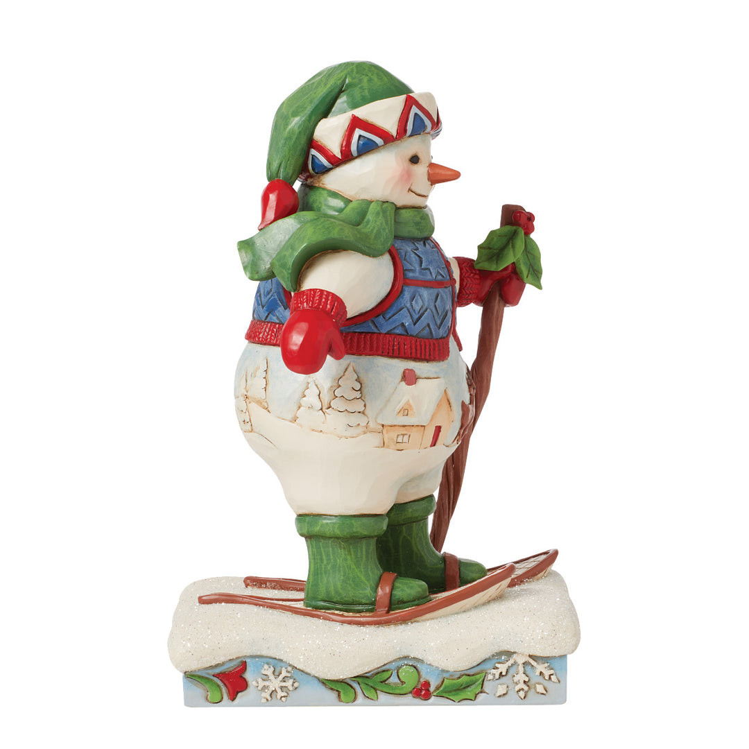 Jim Shore Heartwood Creek: Snowman On Snow Shoes Figurine - SIGNED sparkle-castle