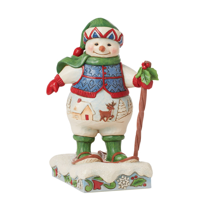 Jim Shore Heartwood Creek: Snowman On Snow Shoes Figurine - SIGNED sparkle-castle