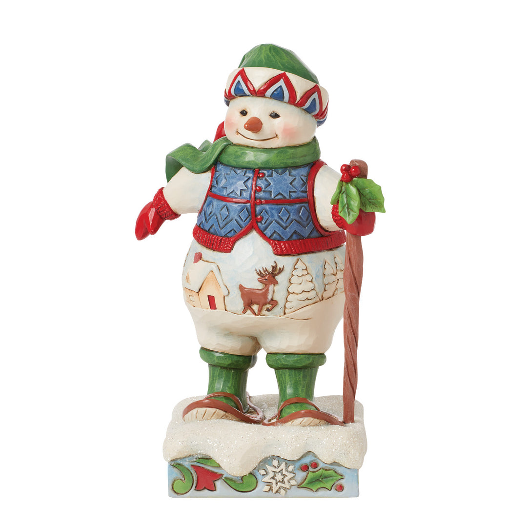 Jim Shore Heartwood Creek: Snowman On Snow Shoes Figurine - SIGNED sparkle-castle
