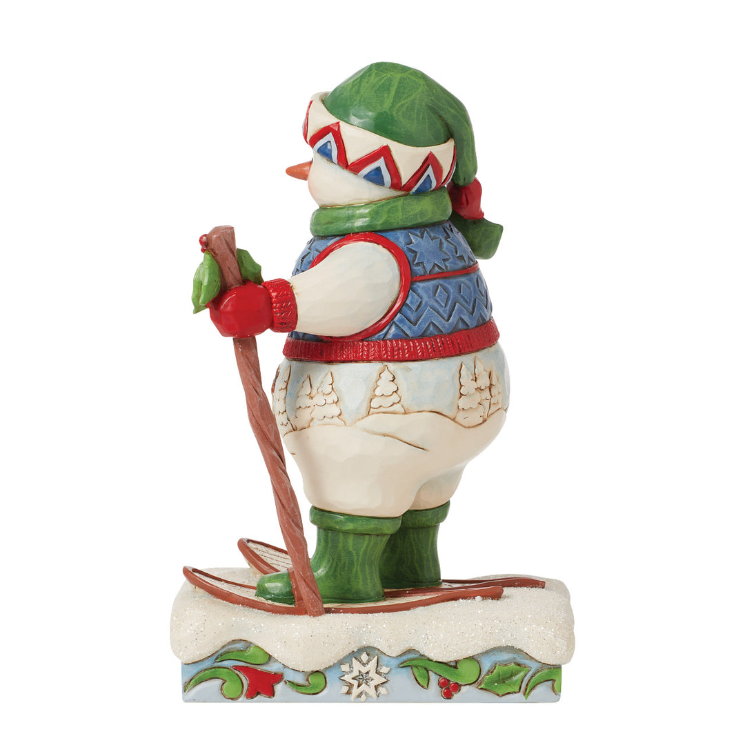 Jim Shore Heartwood Creek: Snowman On Snow Shoes Figurine - SIGNED sparkle-castle