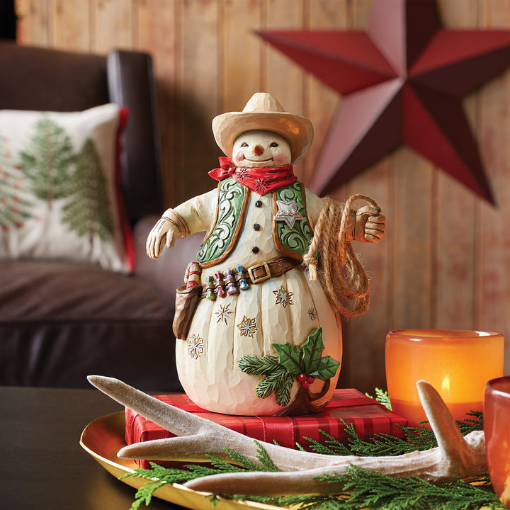 Jim Shore Heartwood Creek: Cowboy Snowman Figurine - SIGNED sparkle-castle
