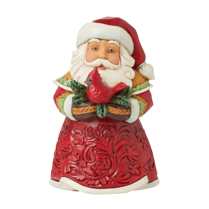 Jim Shore Heartwood Creek: Santa With Cardinal Mini Figurine sparkle-castle