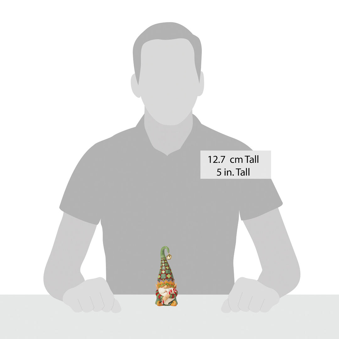 Jim Shore Heartwood Creek: Gnome Holding Candy Cane Figurine sparkle-castle