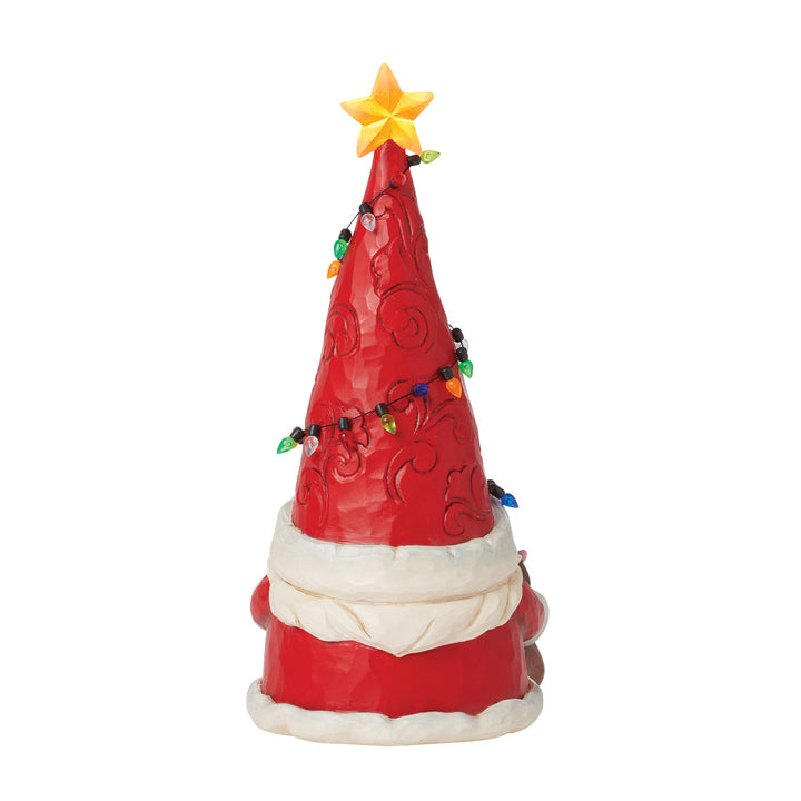 Jim Shore Heartwood Creek: Gnome With Lights On Hat Figurine sparkle-castle