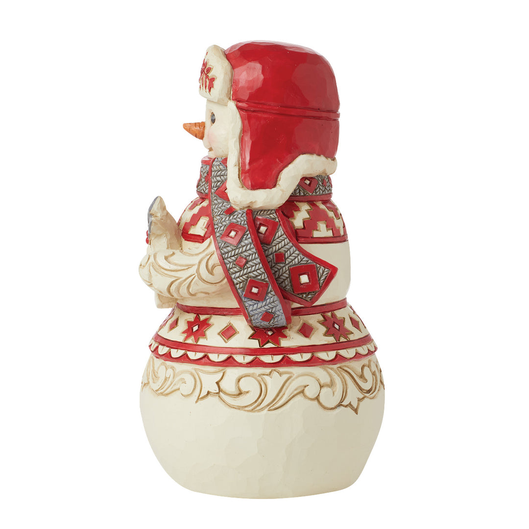 Jim Shore Heartwood Creek: Nordic Noel Snowman Holding Noel Sign Figurine - SIGNED sparkle-castle