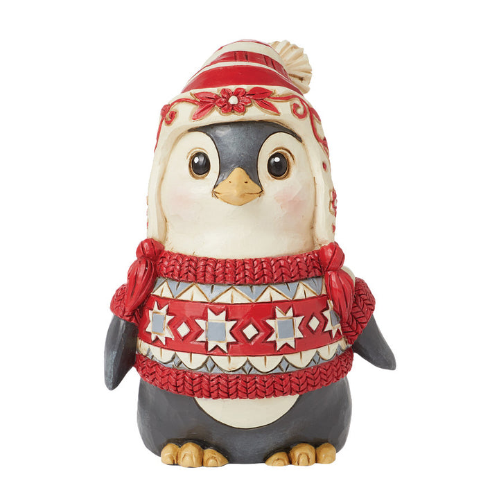 Jim Shore Heartwood Creek: Nordic Noel Penguin Wearing Sweater Figurine sparkle-castle