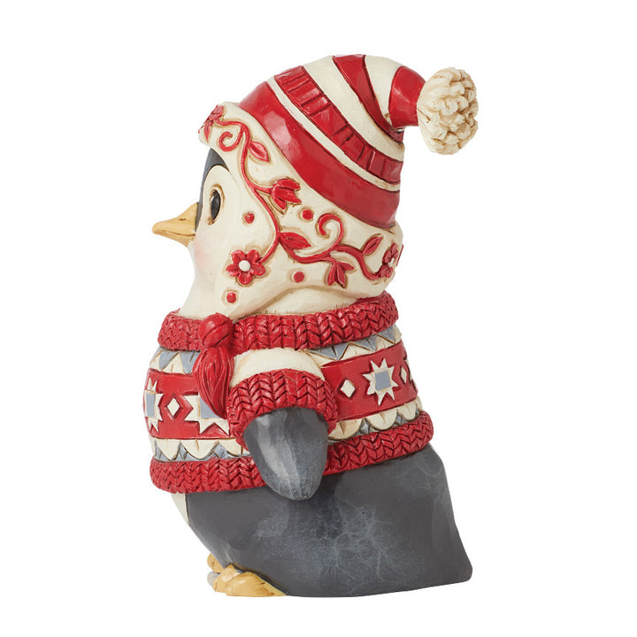 Jim Shore Heartwood Creek: Nordic Noel Penguin Wearing Sweater Figurine sparkle-castle