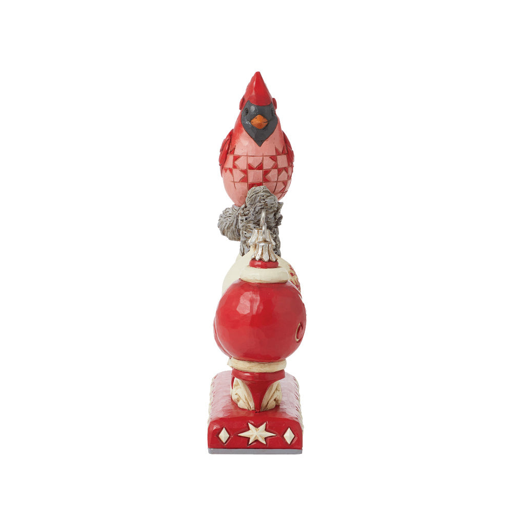 Jim Shore Heartwood Creek: Nordic Noel Cardinal on NOEL Sign Figurine sparkle-castle