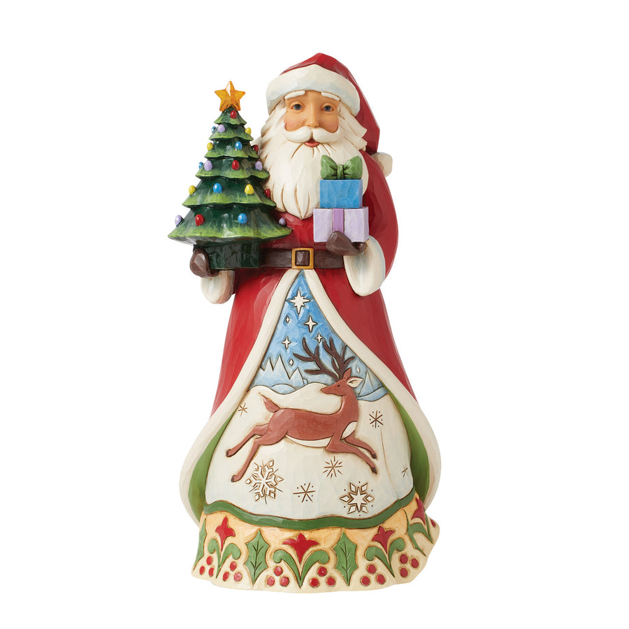 Jim Shore Heartwood Creek: Santa With Vintage LED Tree Figurine - SIGNED sparkle-castle