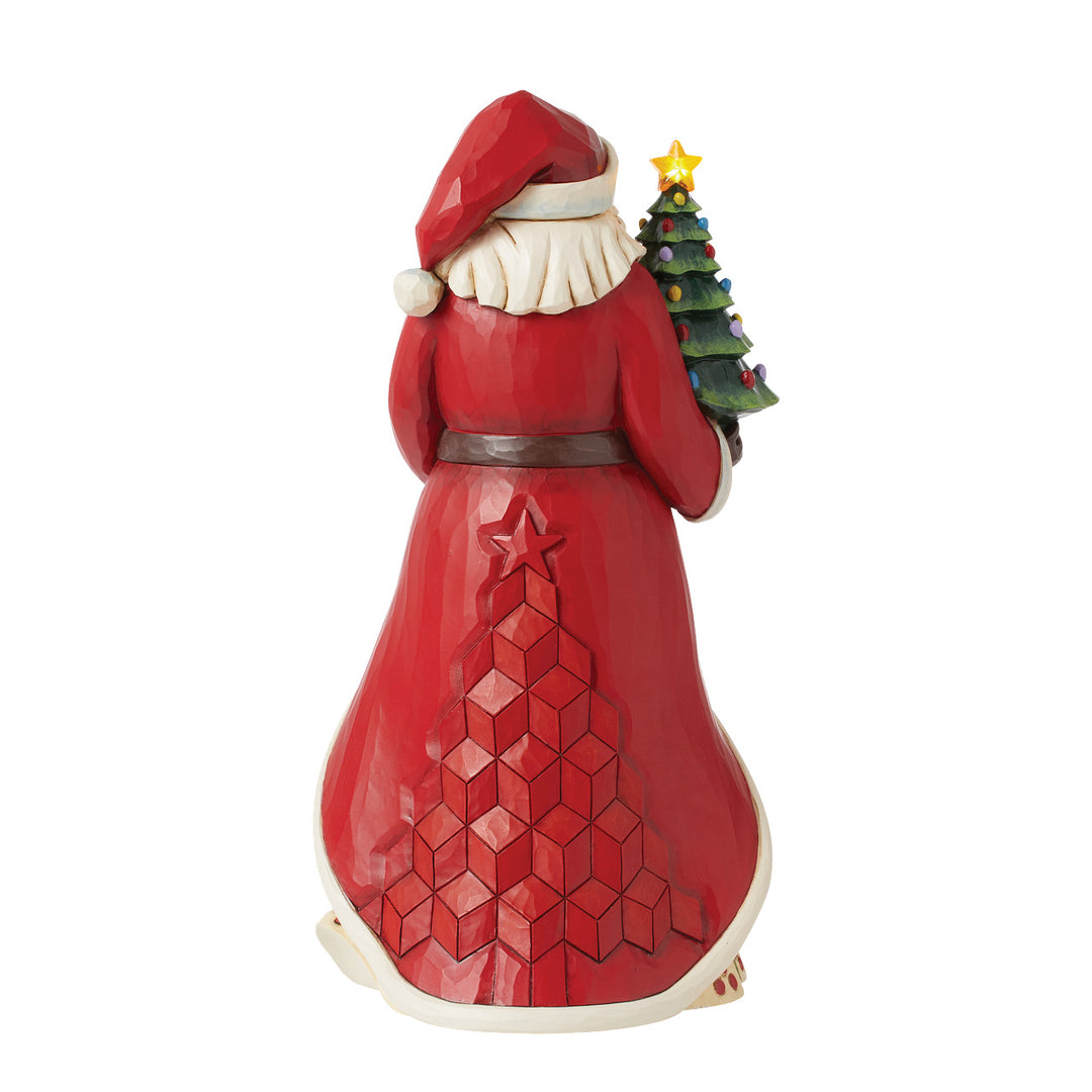 Jim Shore Heartwood Creek: Santa With Vintage LED Tree Figurine - SIGNED sparkle-castle