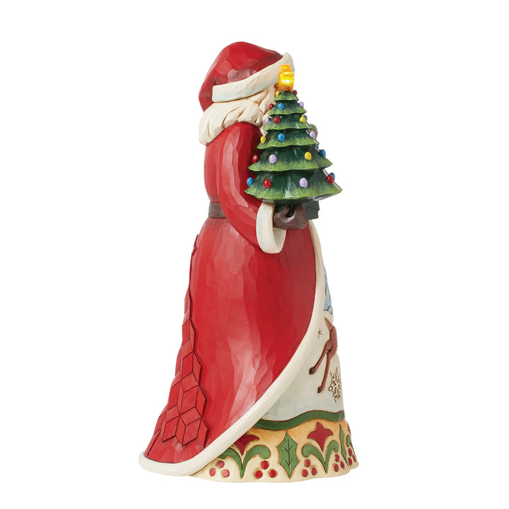 Jim Shore Heartwood Creek: Santa With Vintage LED Tree Figurine - SIGNED sparkle-castle