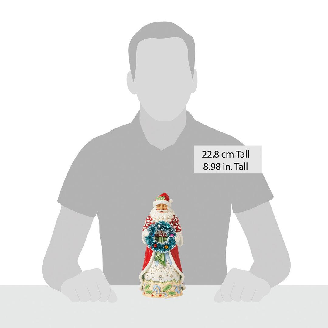 Jim Shore Heartwood Creek: Santa Holding Sisal Wreath Figurine sparkle-castle
