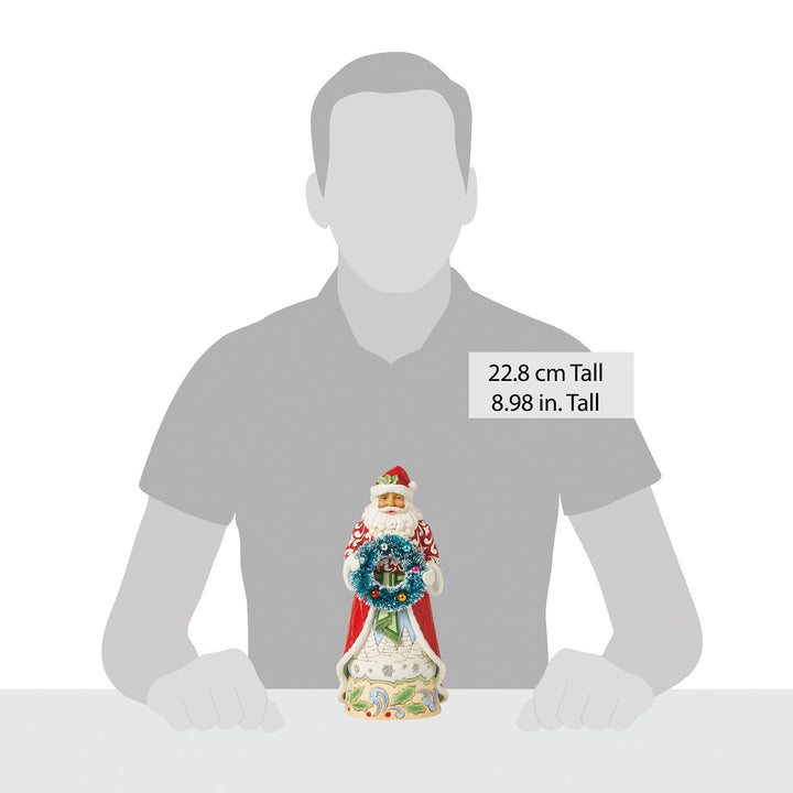 Jim Shore Heartwood Creek: Santa Holding Sisal Wreath Figurine sparkle-castle