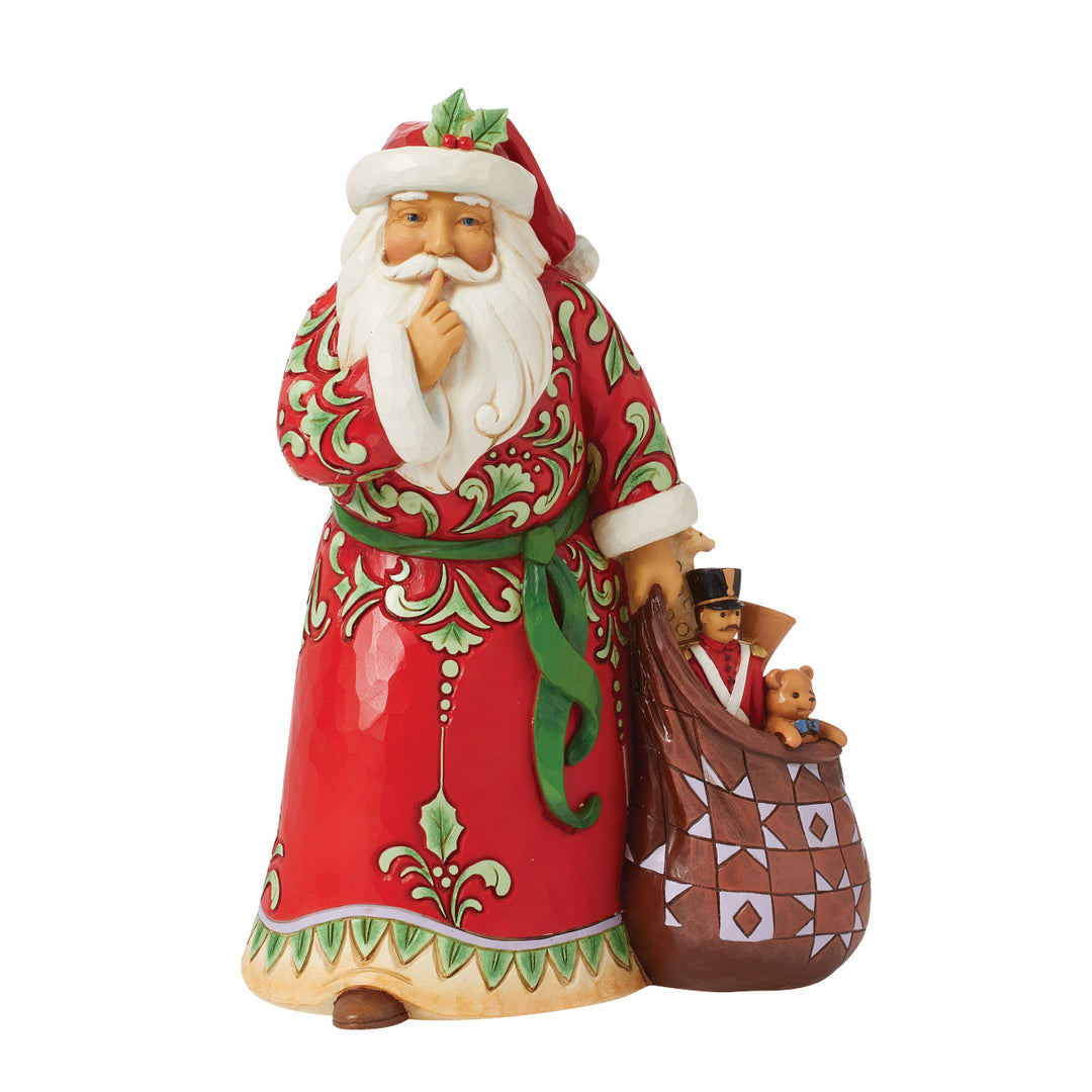 Jim Shore Heartwood Creek: Shushing Santa And Bag Figurine - SIGNED sparkle-castle