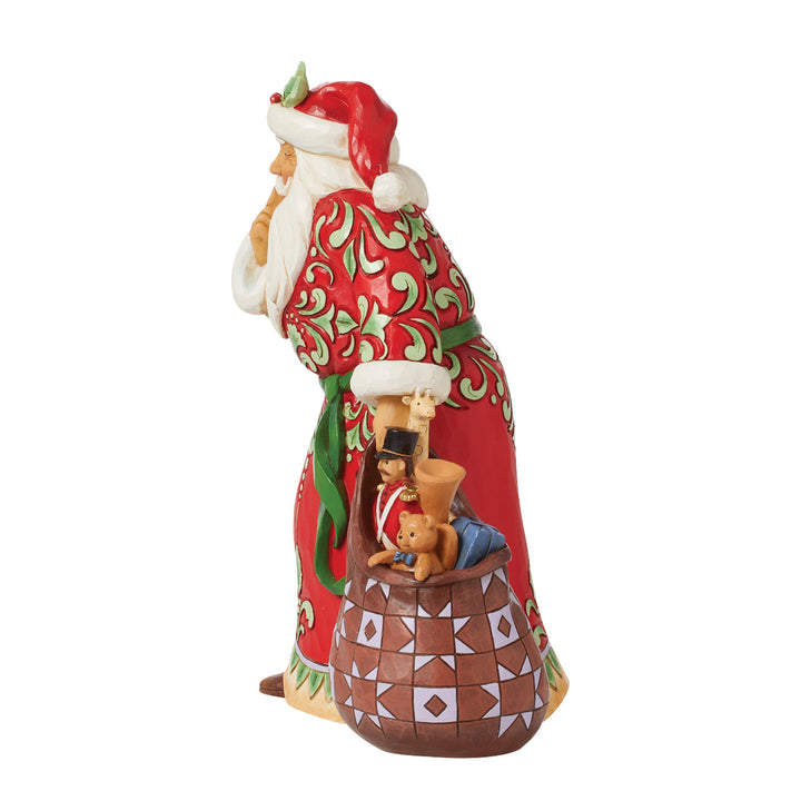 Jim Shore Heartwood Creek: Shushing Santa And Bag Figurine - SIGNED sparkle-castle