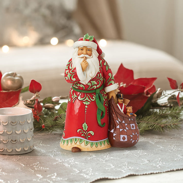 Jim Shore Heartwood Creek: Shushing Santa And Bag Figurine - SIGNED sparkle-castle