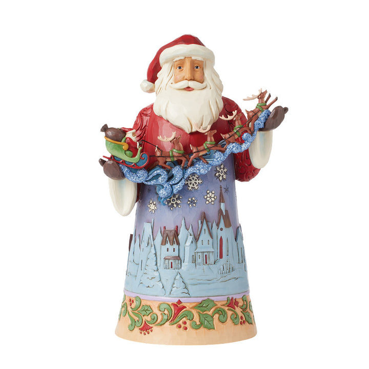 Jim Shore Heartwood Creek: Santa With Sleigh Over Night Sky Figurine sparkle-castle