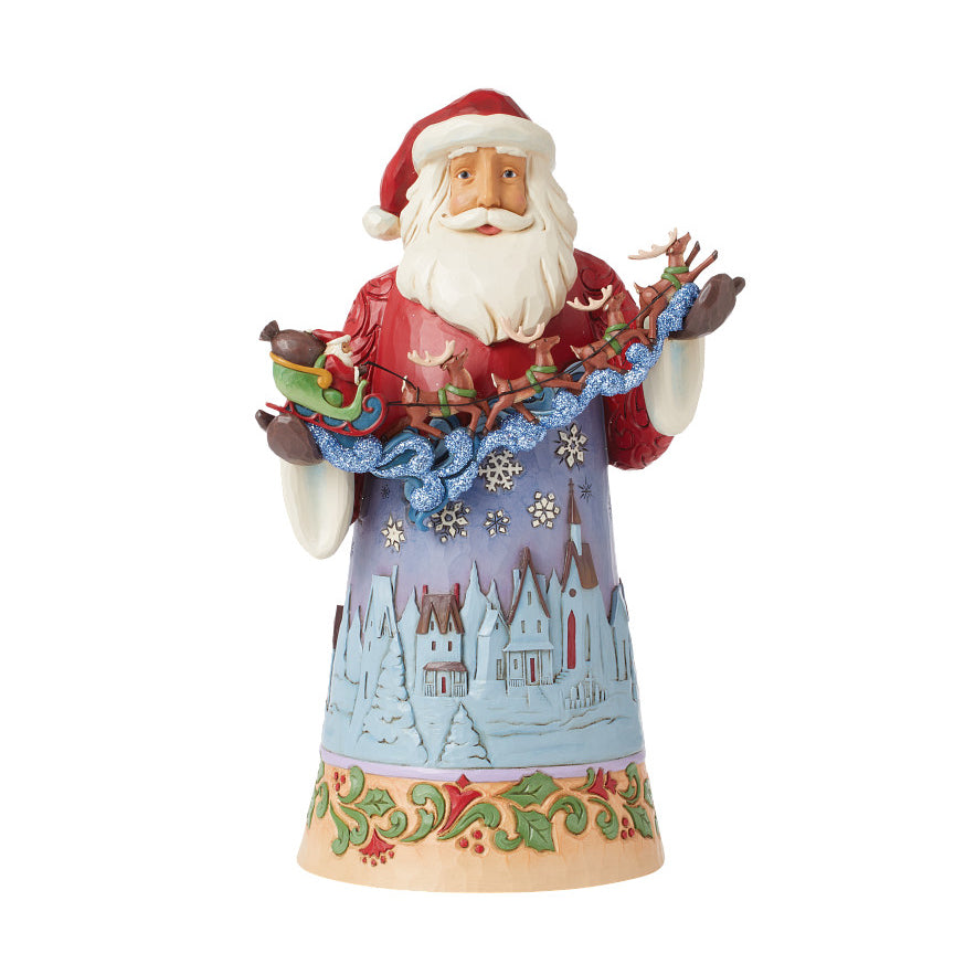Jim Shore Heartwood Creek: Santa With Sleigh Over Night Sky Figurine sparkle-castle