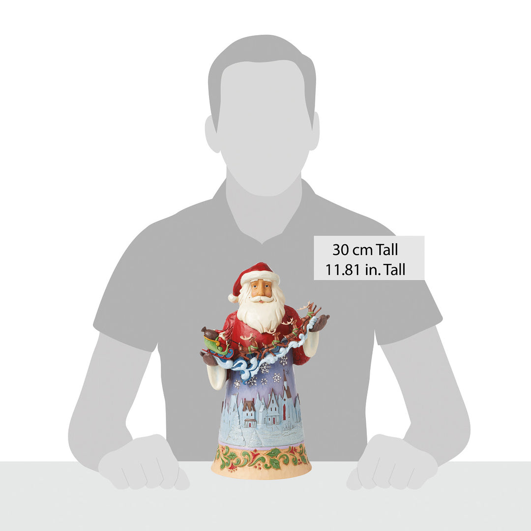 Jim Shore Heartwood Creek: Santa With Sleigh Over Night Sky Figurine sparkle-castle