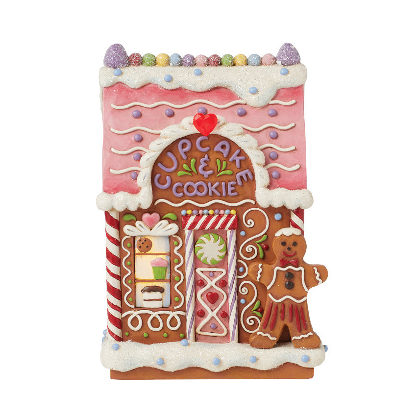 Jim Shore Heartwood Creek: Gingerbread Christmas Bakery Figurine sparkle-castle