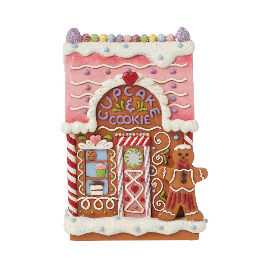 Jim Shore Heartwood Creek: Gingerbread Christmas Bakery Figurine sparkle-castle