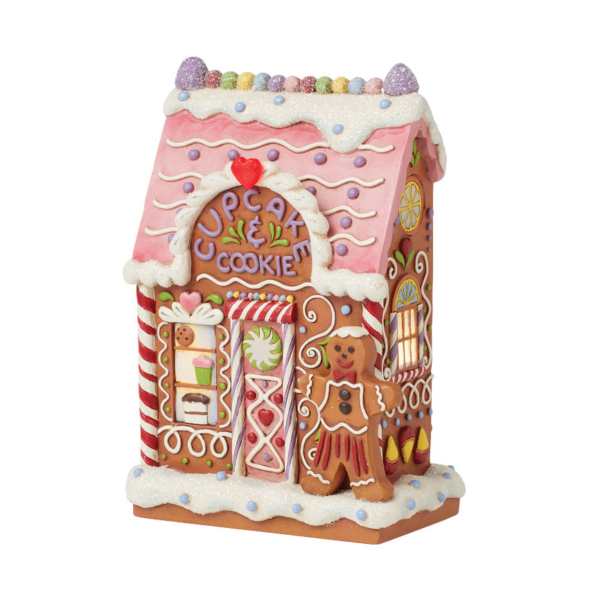 Jim Shore Heartwood Creek: Gingerbread Christmas Bakery Figurine sparkle-castle