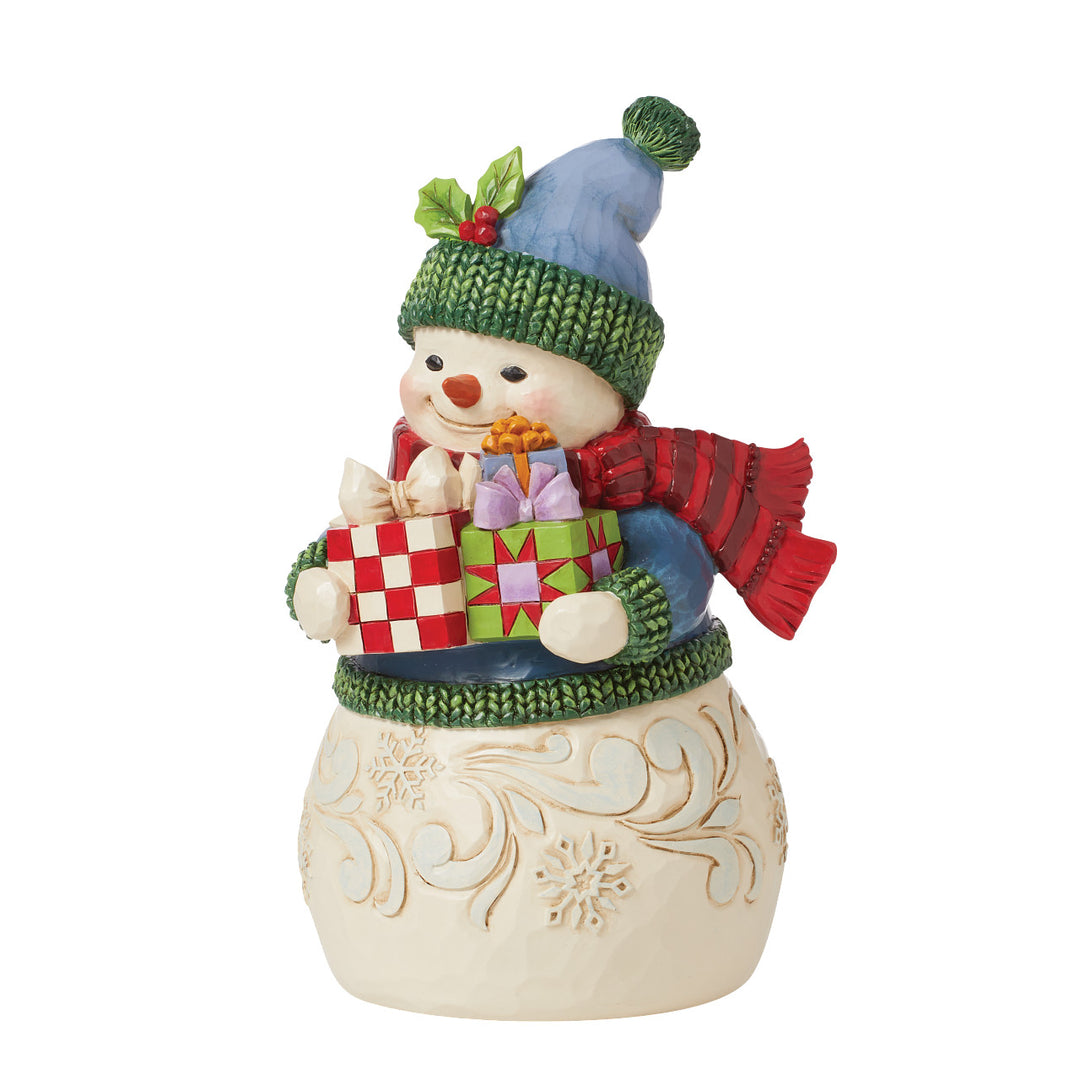 Jim Shore Heartwood Creek: Snowman with Gifts Figurine sparkle-castle