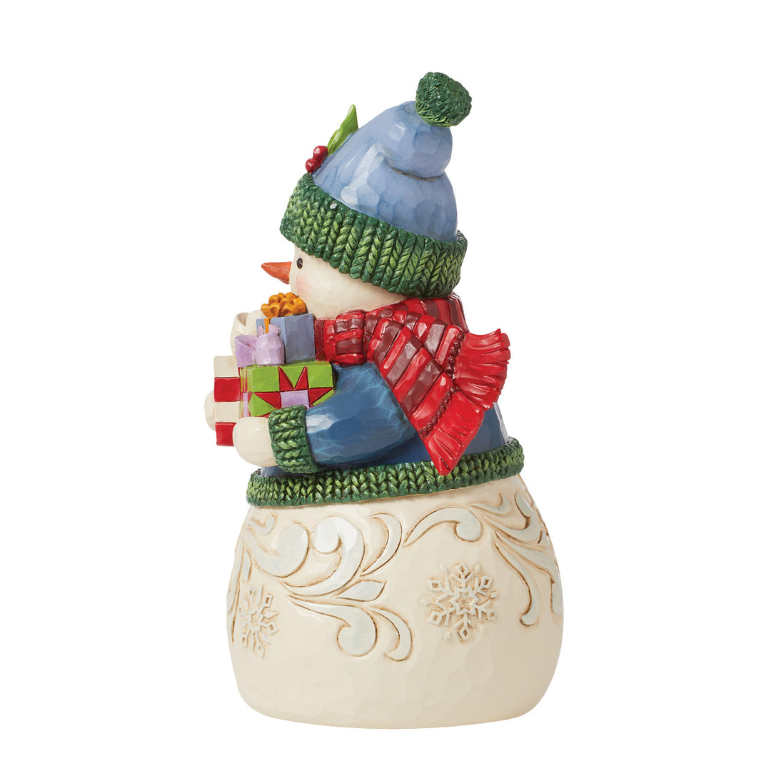 Jim Shore Heartwood Creek: Snowman with Gifts Figurine sparkle-castle