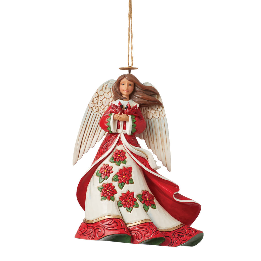 Jim Shore Heartwood Creek: Christmas Angel In Red Dress Hanging Ornament sparkle-castle