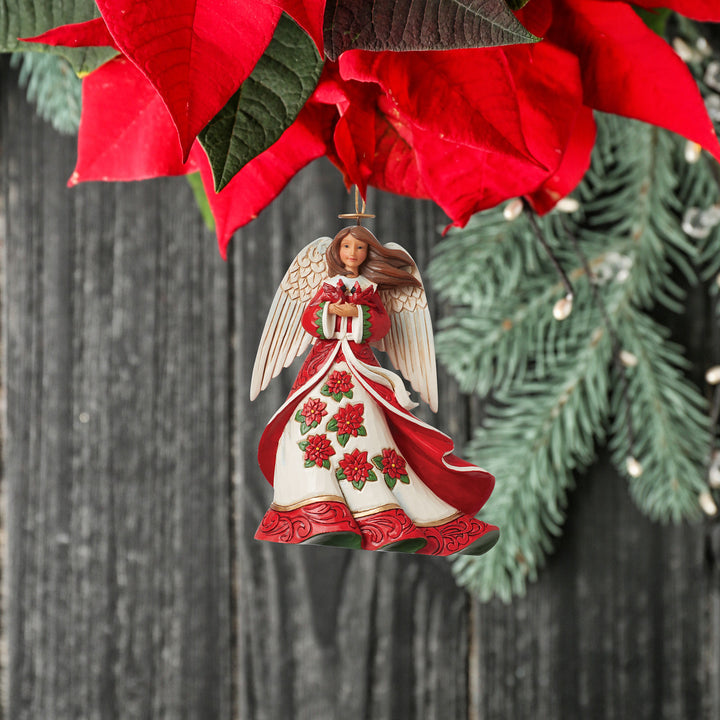 Jim Shore Heartwood Creek: Christmas Angel In Red Dress Hanging Ornament sparkle-castle