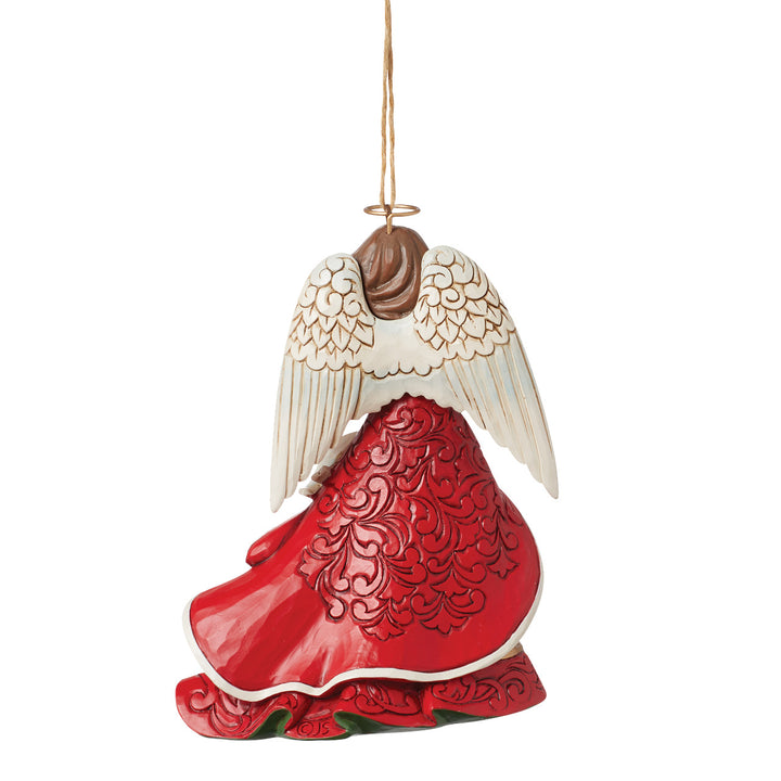 Jim Shore Heartwood Creek: Christmas Angel In Red Dress Hanging Ornament sparkle-castle
