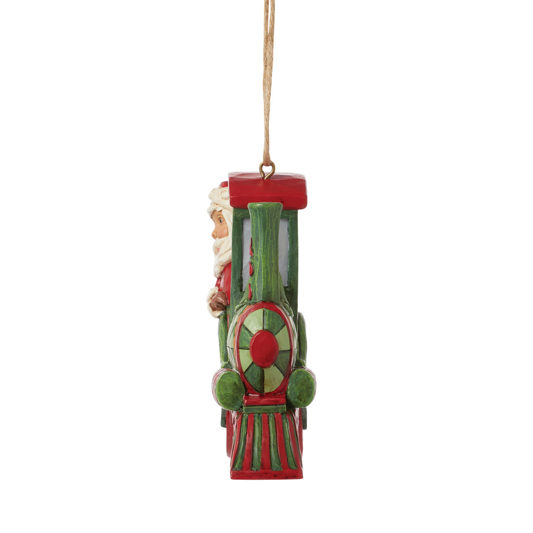 Jim Shore Heartwood Creek: Santa In Train Engine Hanging Ornament sparkle-castle