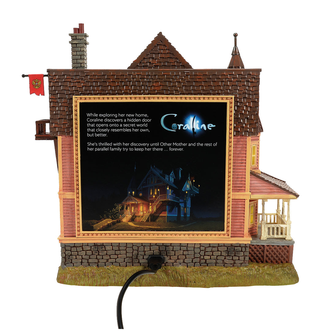 Department 56 Fright Ave: Coraline - The Pink Palace Apartments, Set of 3 sparkle-castle