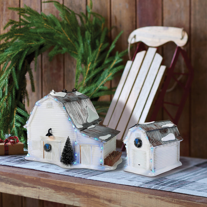 Department 56 Original Snow Village: Graceland Stables, Set of 2 sparkle-castle