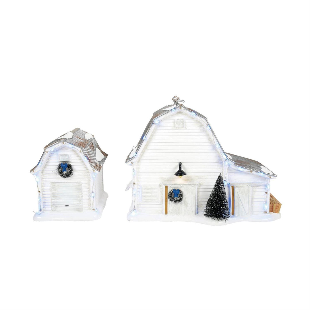 Department 56 Original Snow Village: Graceland Stables, Set of 2 sparkle-castle