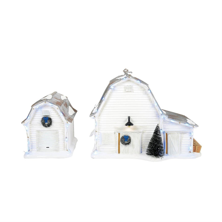 Department 56 Original Snow Village: Graceland Stables, Set of 2 sparkle-castle
