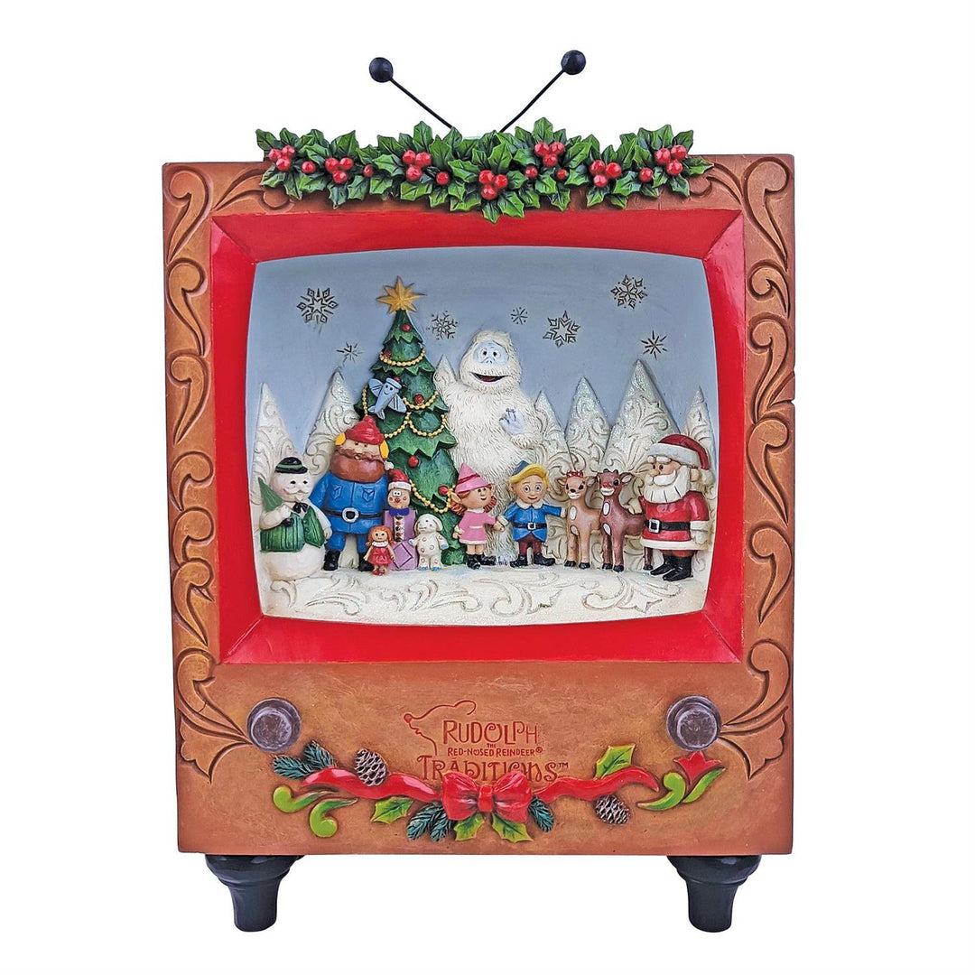Jim Shore Rudolph Traditions: Rudolph Diorama TV Scene Masterpiece Figurine sparkle-castle
