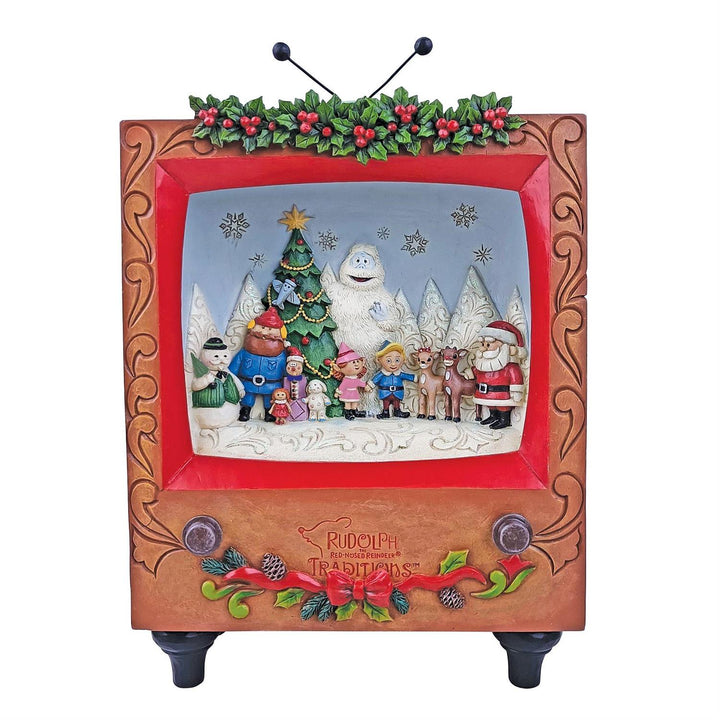 Jim Shore Rudolph Traditions: Rudolph Diorama TV Scene Masterpiece Figurine sparkle-castle