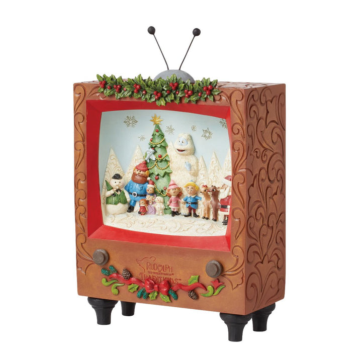 Jim Shore Rudolph Traditions: Rudolph Diorama TV Scene Masterpiece Figurine sparkle-castle