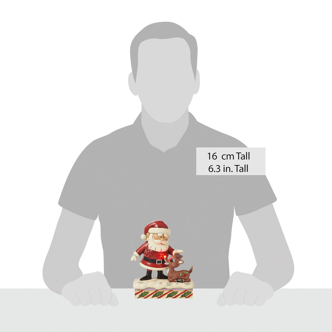 Jim Shore Rudolph Traditions: Santa Petting Rudolph Figurine sparkle-castle