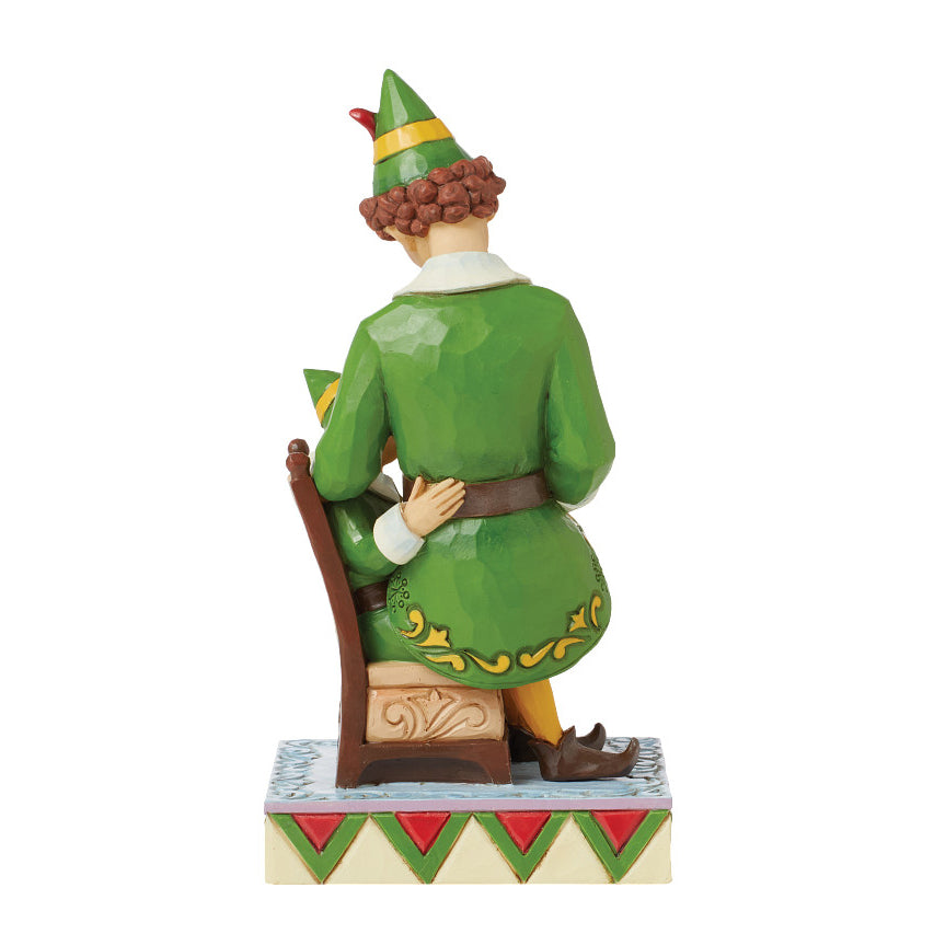 Jim Shore Elf: Buddy Sitting On Papa Elf's Lap Figurine sparkle-castle