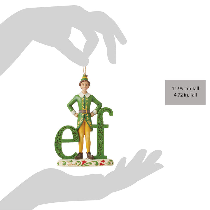 Jim Shore Elf: Buddy Elf Word Hanging Ornament sparkle-castle