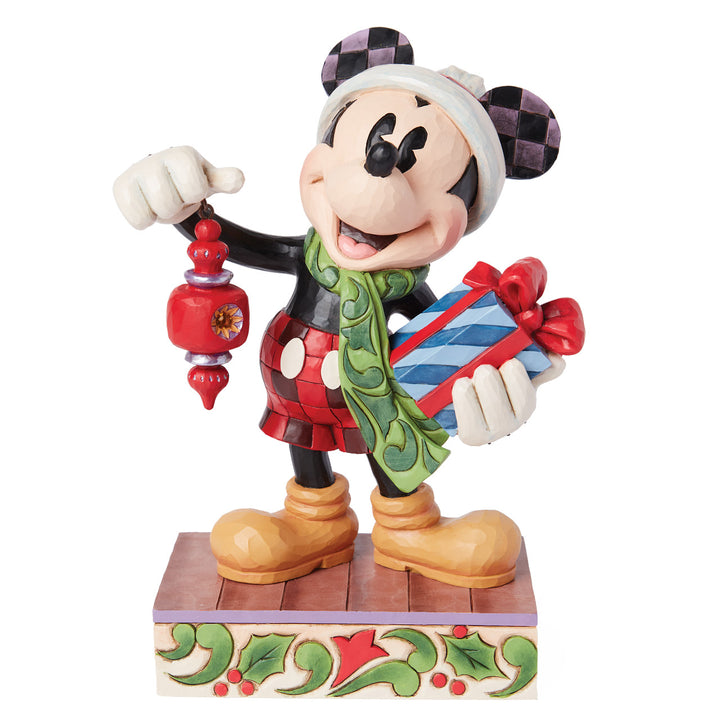 Jim Shore Disney Traditions: Holiday Kickoff Limited Edition Santa Mickey Figurine sparkle-castle