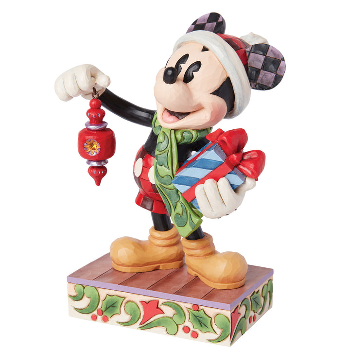 Jim Shore Disney Traditions: Holiday Kickoff Limited Edition Santa Mickey Figurine sparkle-castle