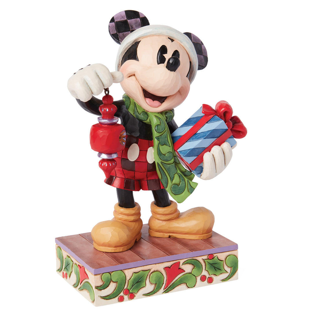 Jim Shore Disney Traditions: Holiday Kickoff Limited Edition Santa Mickey Figurine sparkle-castle