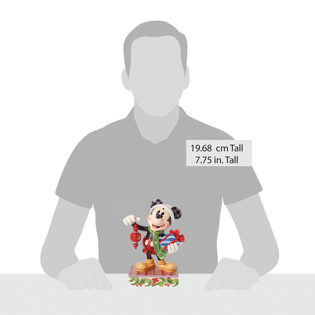 Jim Shore Disney Traditions: Holiday Kickoff Limited Edition Santa Mickey Figurine sparkle-castle