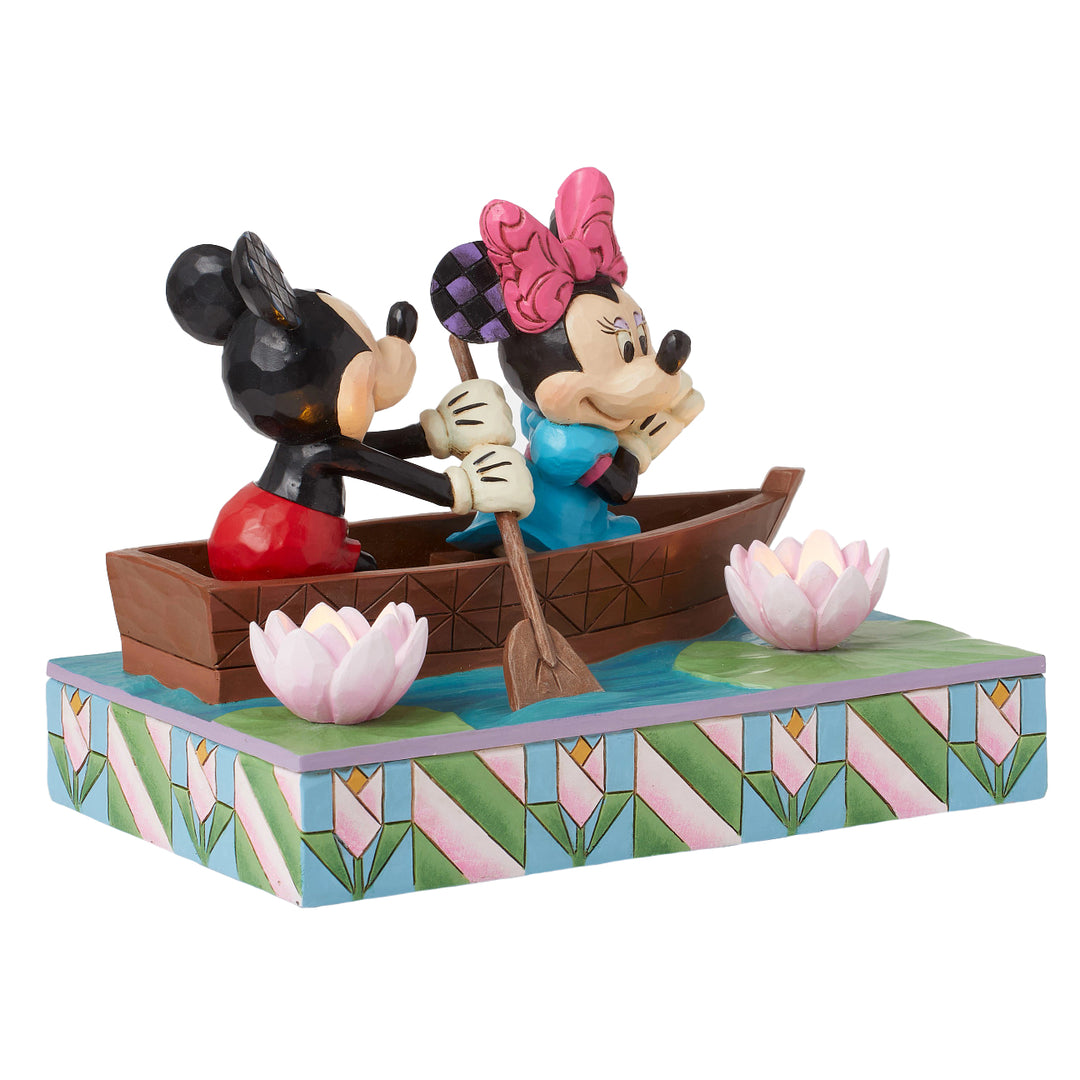 Jim Shore Disney Traditions: Mickey & Minnie In Love Rowboat Figurine sparkle-castle